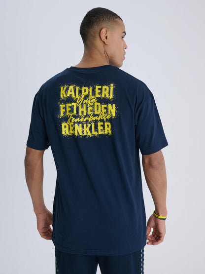 Fenerbahçe Lacivert Tribün Kalpleri Fetheden Renkler Erkek Oversize Tshirt