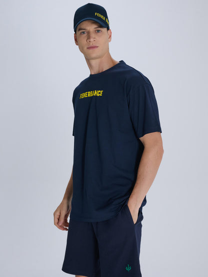 Fenerbahçe Sarı Lacivert Tribün Erkek Oversize Tshirt