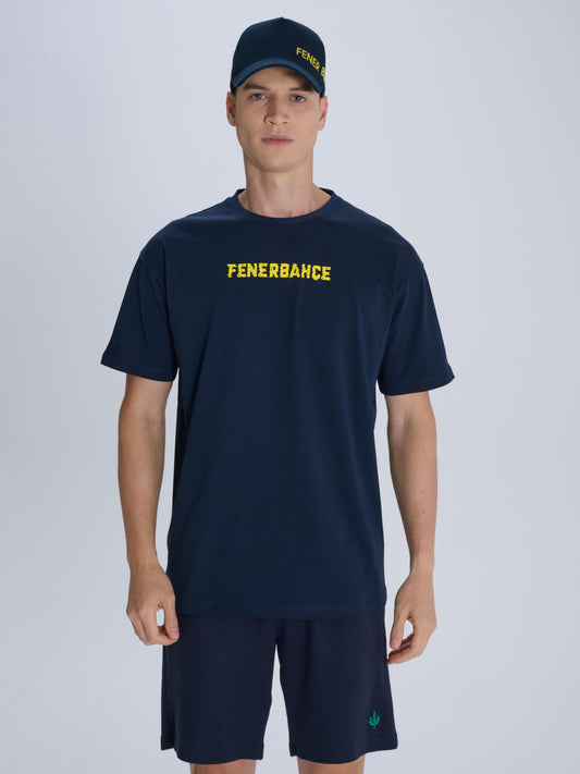Fenerbahçe Sarı Lacivert Tribün Erkek Oversize Tshirt