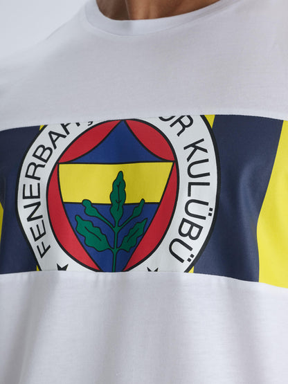 Fenerbahçe Beyaz Tribün 12 Çubuklu Erkek Tshirt