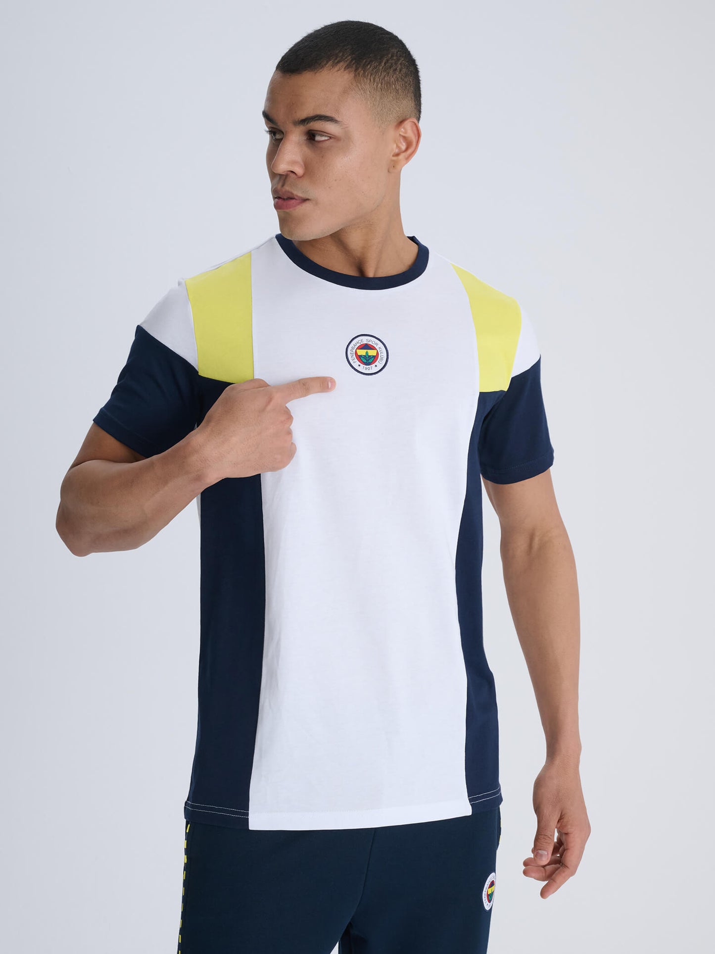 Fenerbahçe 3 Renkli Tribün Bloklu Erkek Tshirt