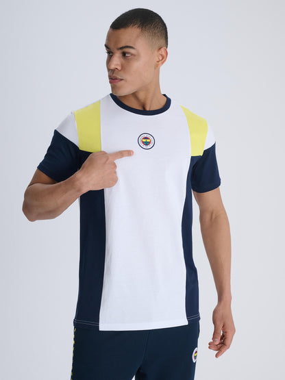 Fenerbahçe 3 Renkli Tribün Bloklu Erkek Tshirt