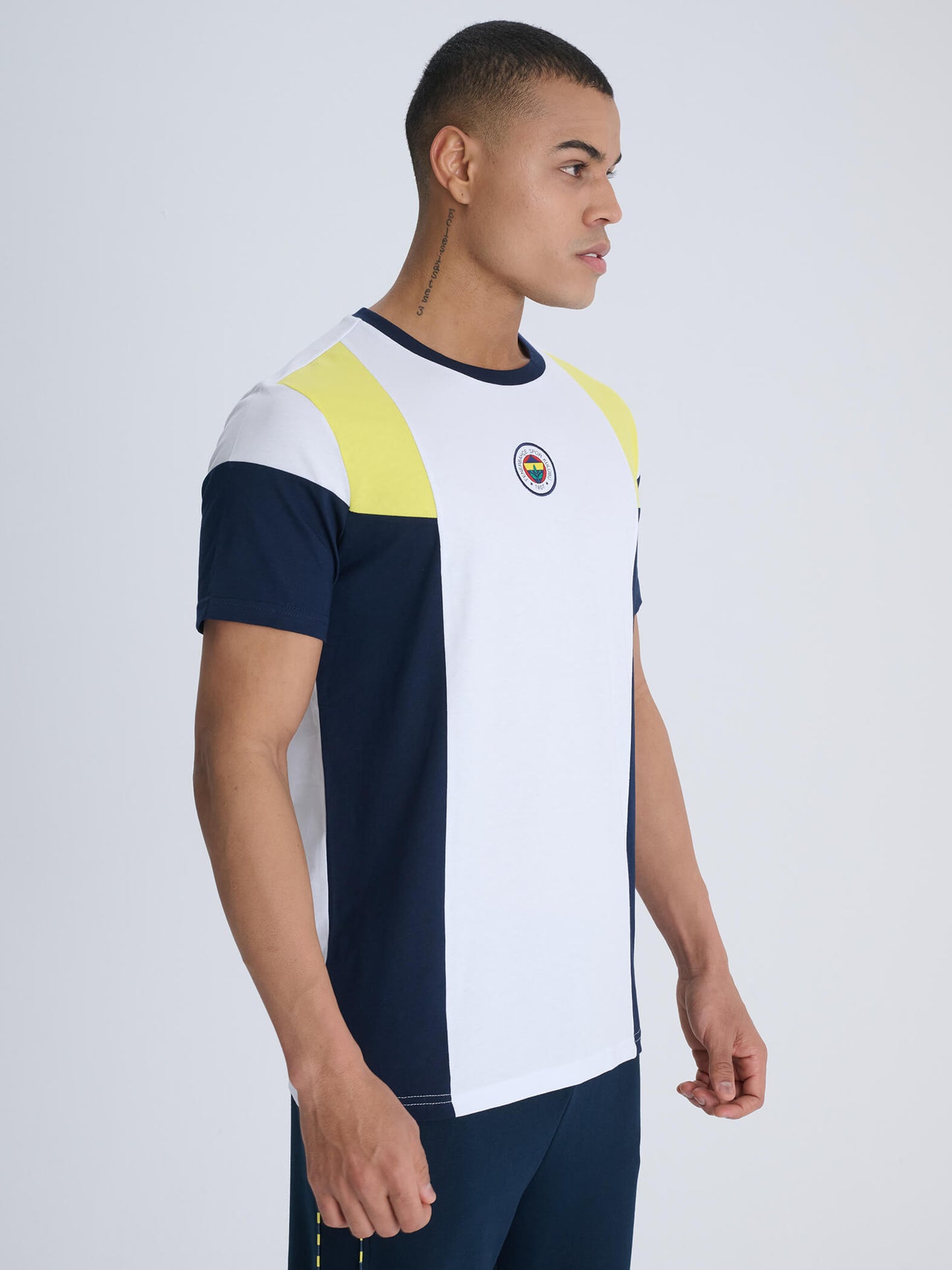 Fenerbahçe 3 Renkli Tribün Bloklu Erkek Tshirt