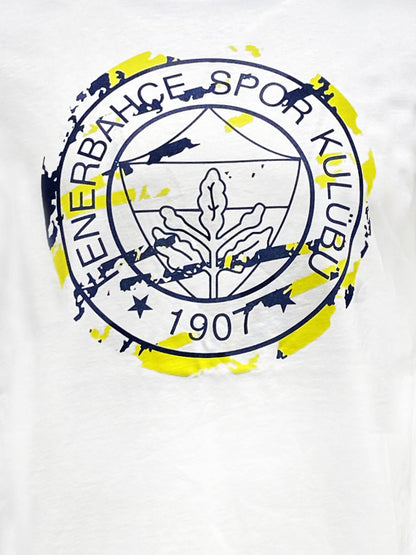 Fenerbahçe Beyaz Tribün Kamuflaj Detaylı Erkek Tshirt