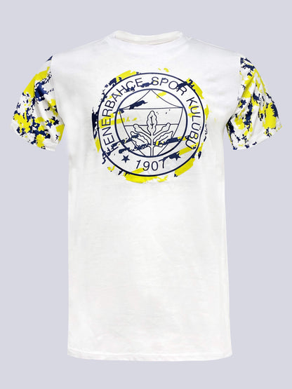 Fenerbahçe Beyaz Tribün Kamuflaj Detaylı Erkek Tshirt