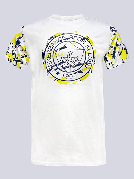 Fenerbahçe Beyaz Tribün Kamuflaj Detaylı Erkek Tshirt