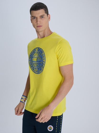 Fenerbahçe Sarı Tribün Enjeksiyon Logolu Erkek Tshirt