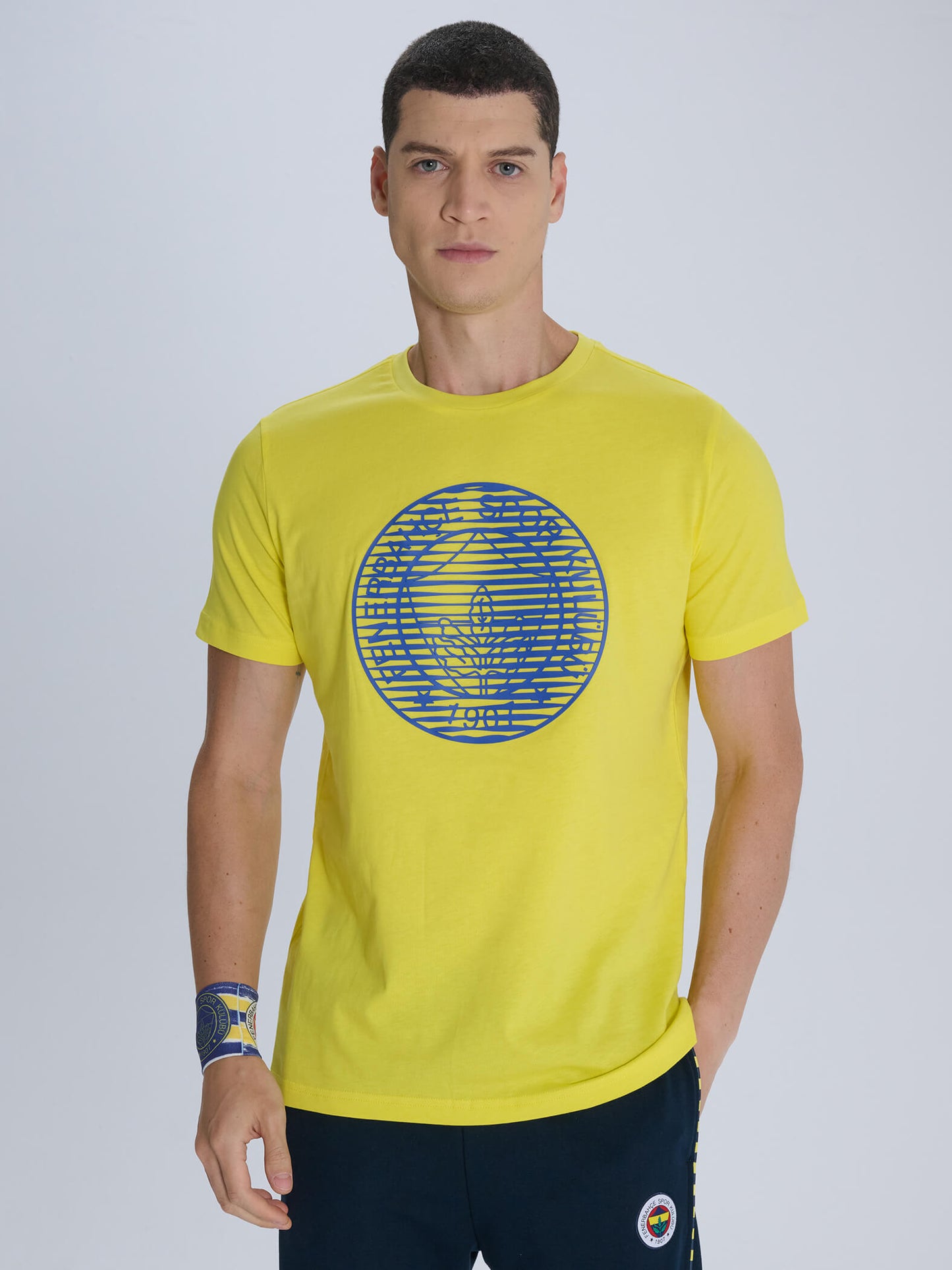 Fenerbahçe Sarı Tribün Enjeksiyon Logolu Erkek Tshirt