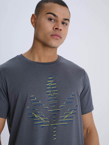 Fenerbahçe Gri Tribün Sarı Lacivert Palamut Erkek Tshirt
