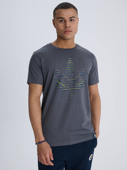 Fenerbahçe Gri Tribün Sarı Lacivert Palamut Erkek Tshirt