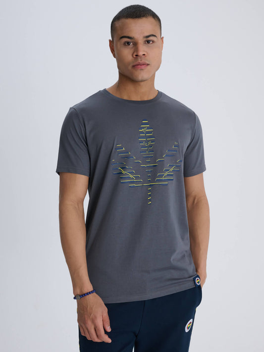 Fenerbahçe Gri Tribün Sarı Lacivert Palamut Erkek Tshirt