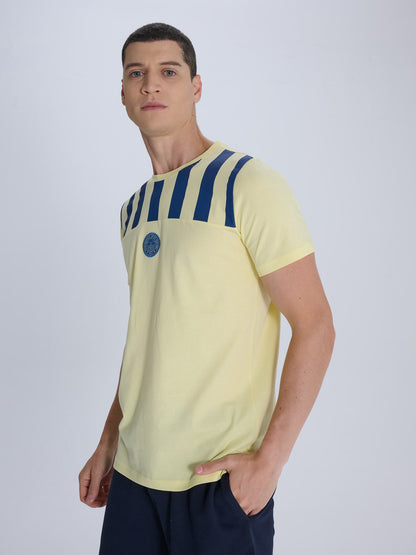 Fenerbahçe Sarı Tribün Çubuk Bloklu Erkek Tshirt