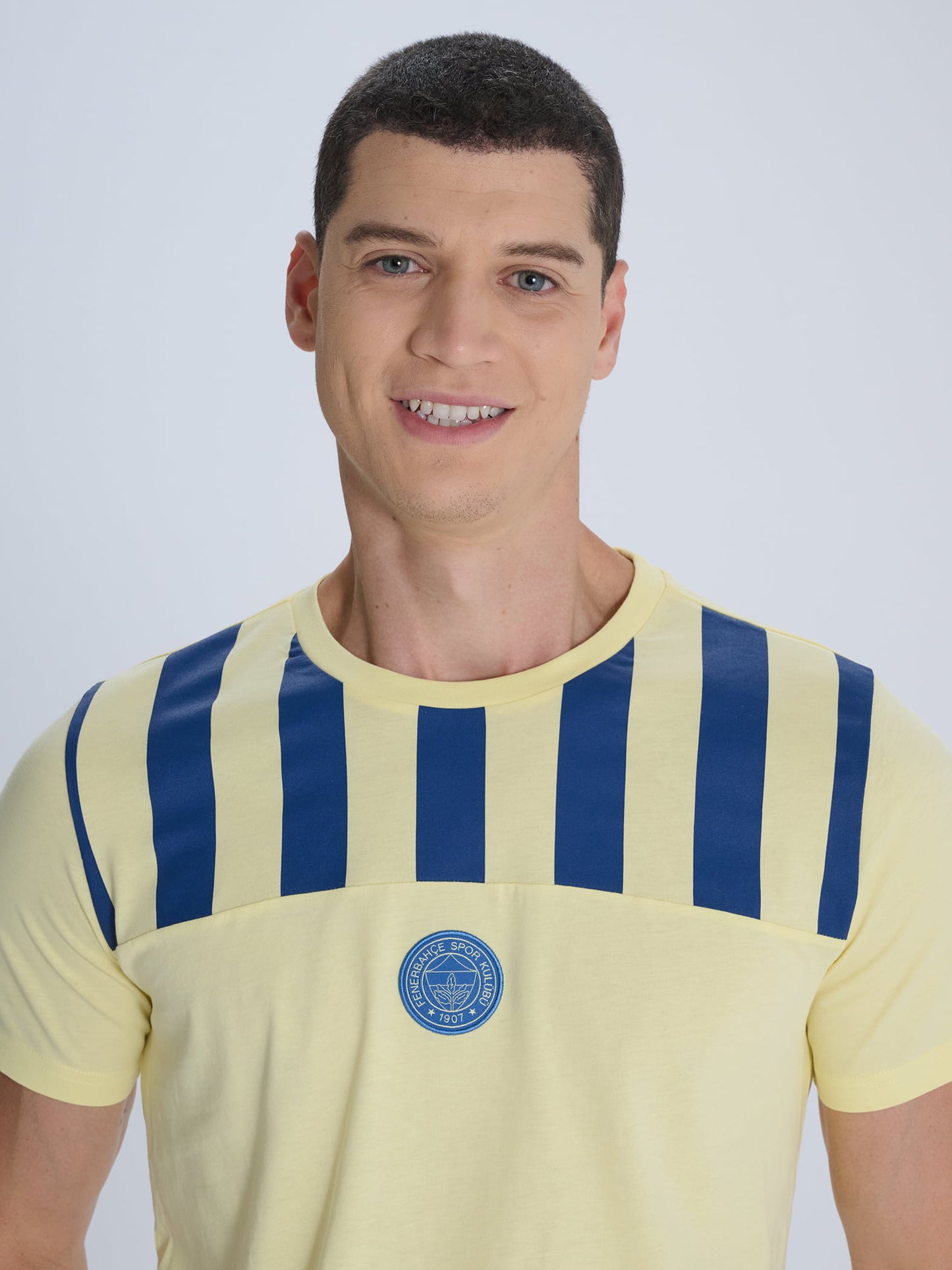Fenerbahçe Sarı Tribün Çubuk Bloklu Erkek Tshirt
