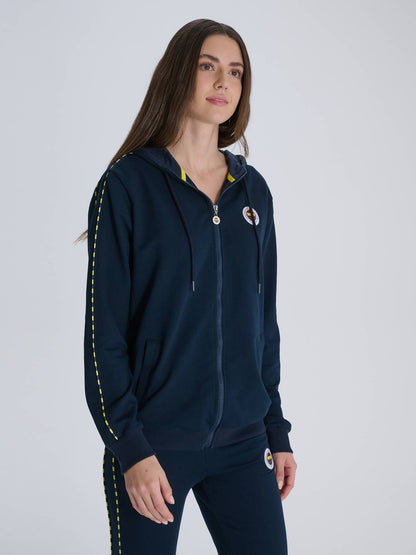 Fenerbahçe Lacivert Tribün Kadın Basic Sweatshirt