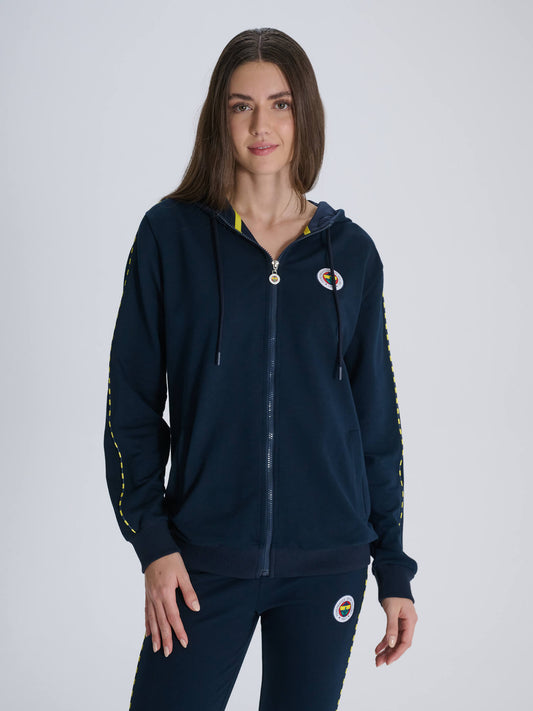 Fenerbahçe Lacivert Tribün Kadın Basic Sweatshirt