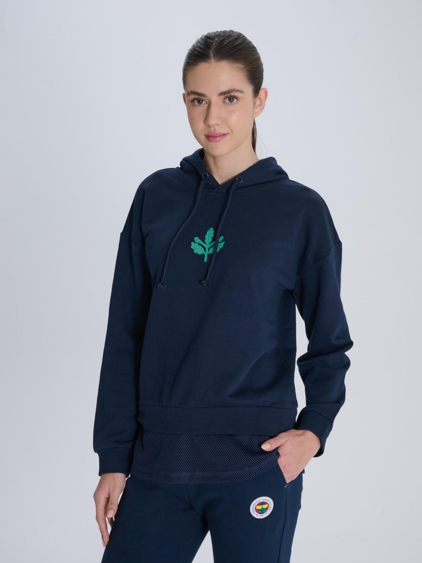 Fenerbahçe Lacivert Trend Yeşil Palamut Kadın Sweatshirt