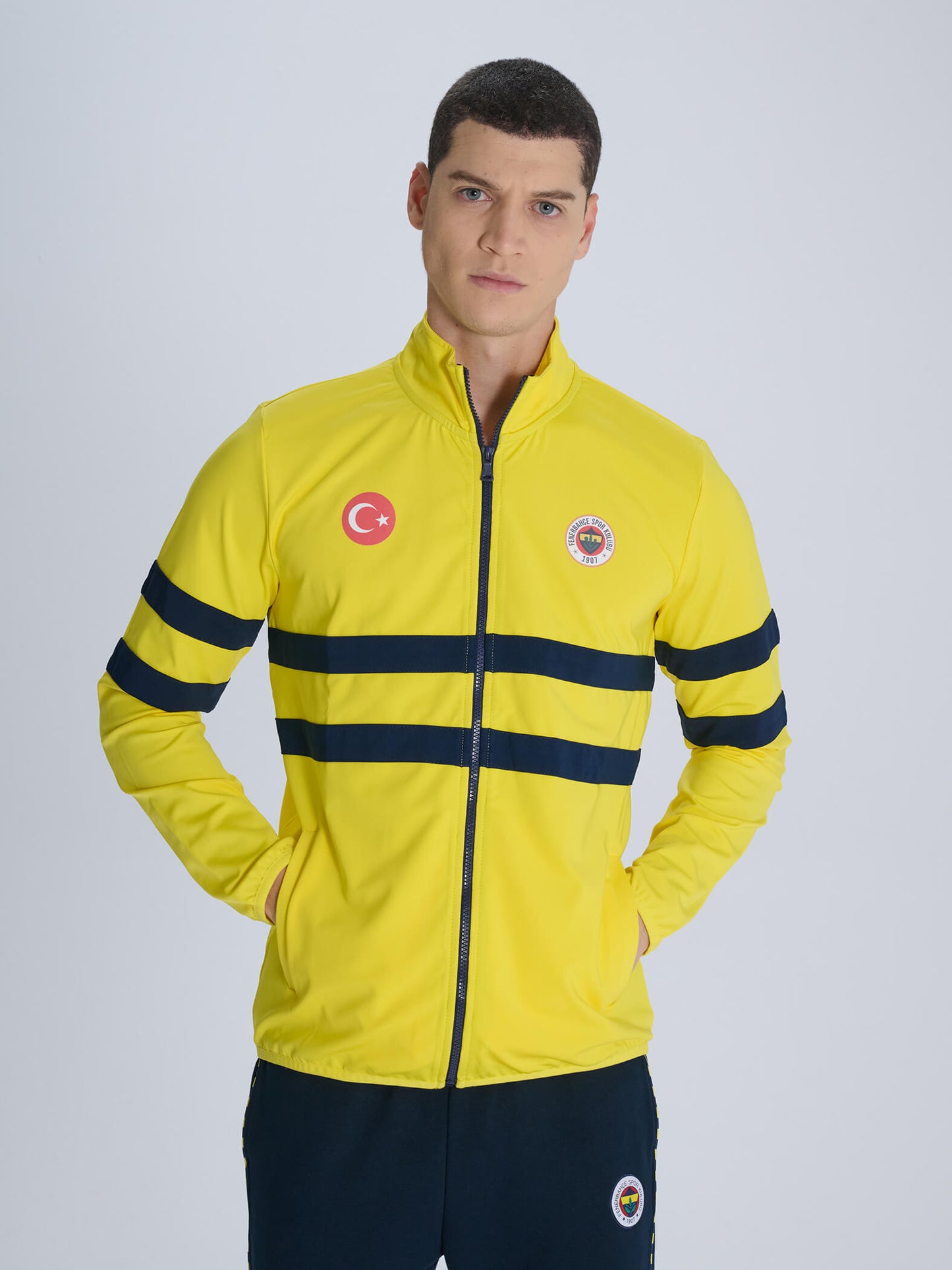 Fenerbahçe Sarı Retro 84/85 Yatay Çizgili Sweatshirt