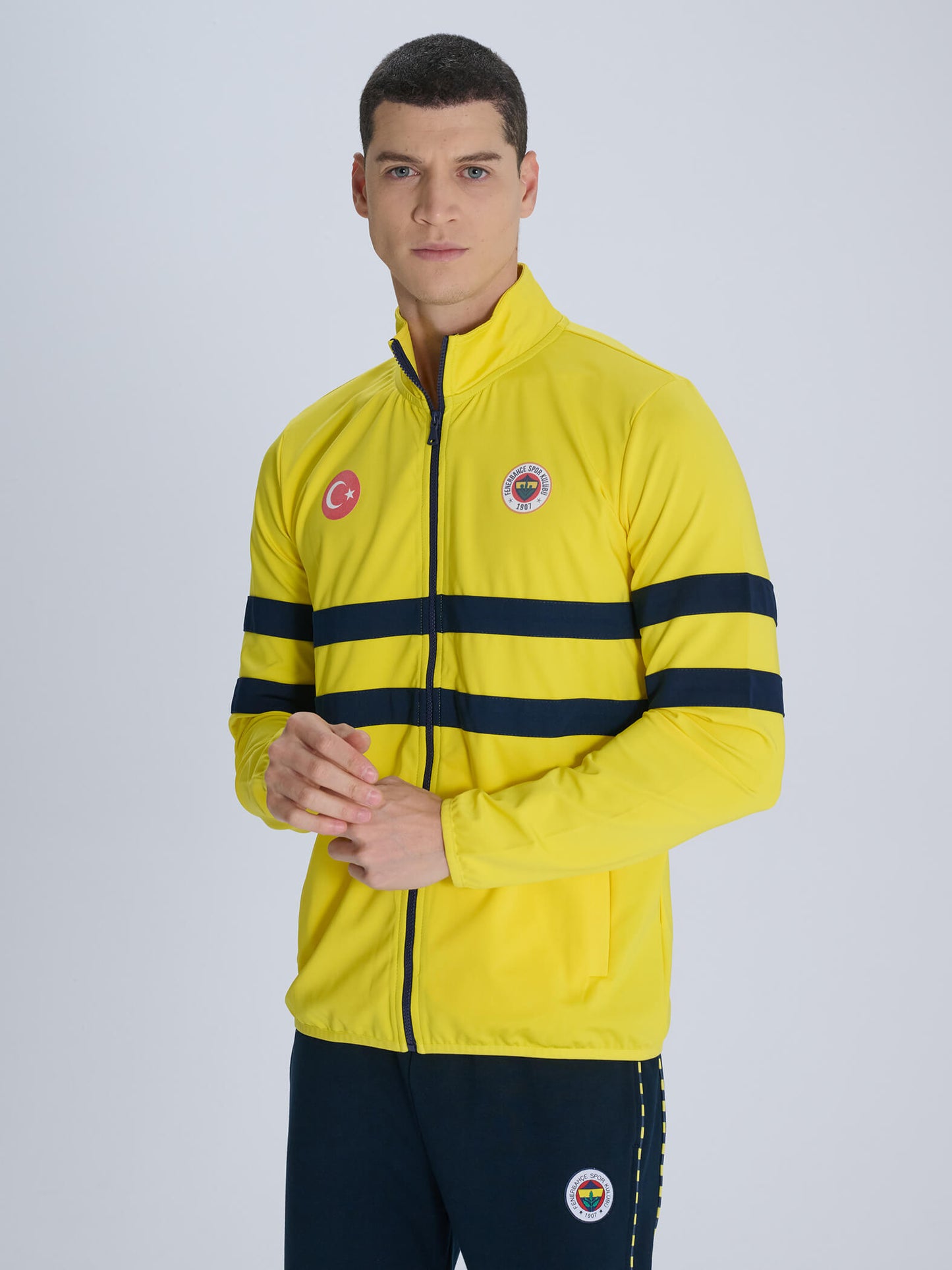 Fenerbahçe Sarı Retro 84/85 Yatay Çizgili Sweatshirt