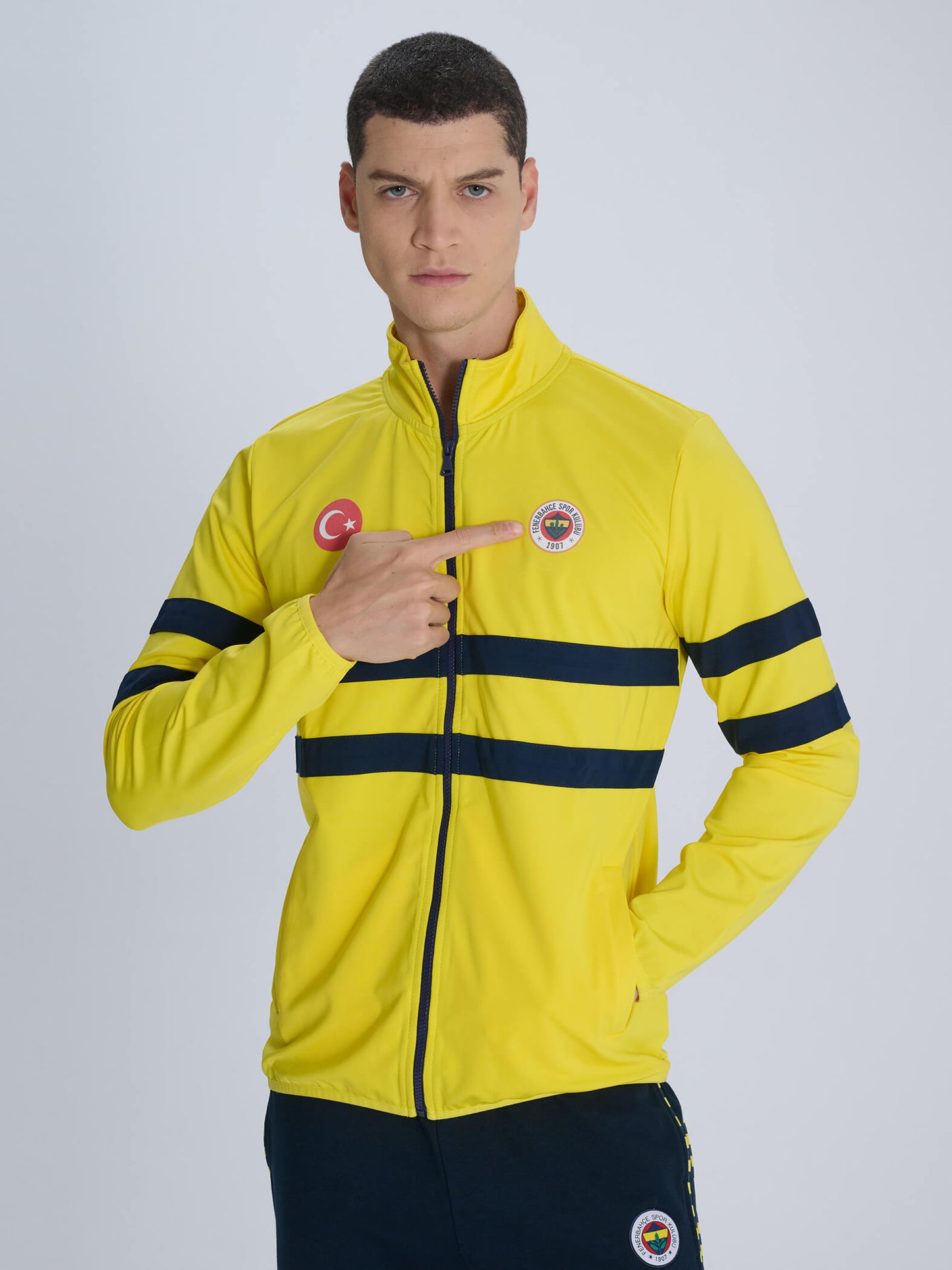 Fenerbahçe Sarı Retro 84/85 Yatay Çizgili Sweatshirt