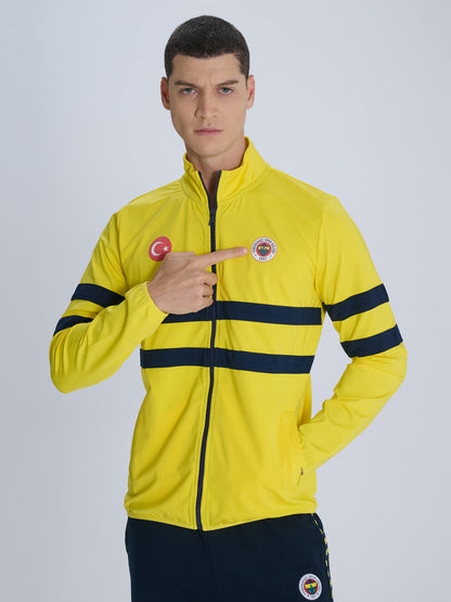 Fenerbahçe Sarı Retro 84/85 Yatay Çizgili Sweatshirt