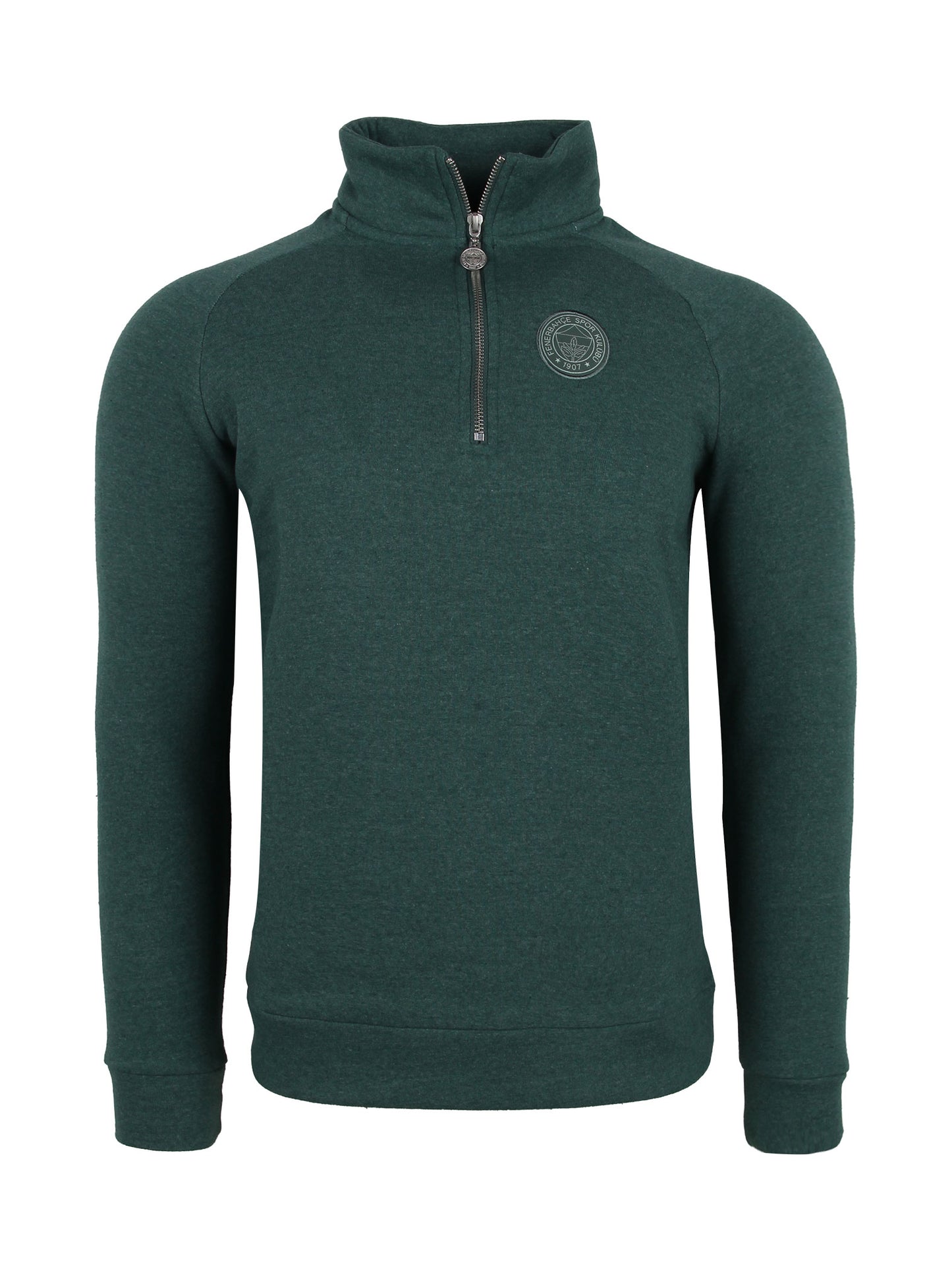 Fenerbahçe Yeşil Tek Renk Logo Recycle Erkek Sweatshirt