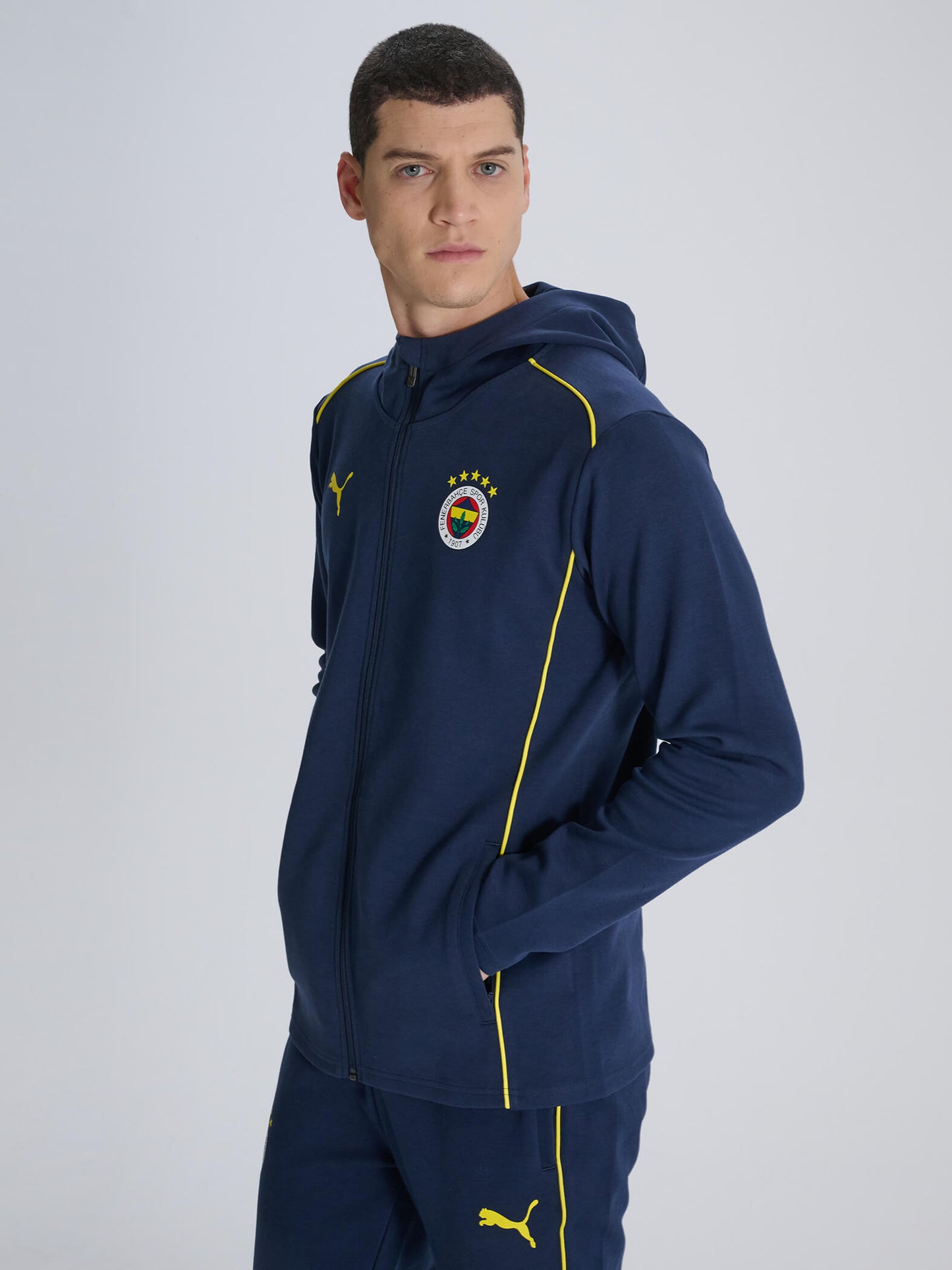 Fenerbahçe Puma Lacivert Kapşonlu Sweatshirt