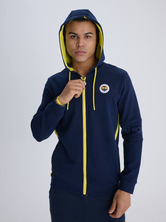 Fenerbahçe Lacivert Tribün Parça Detaylı Erkek Sweatshirt