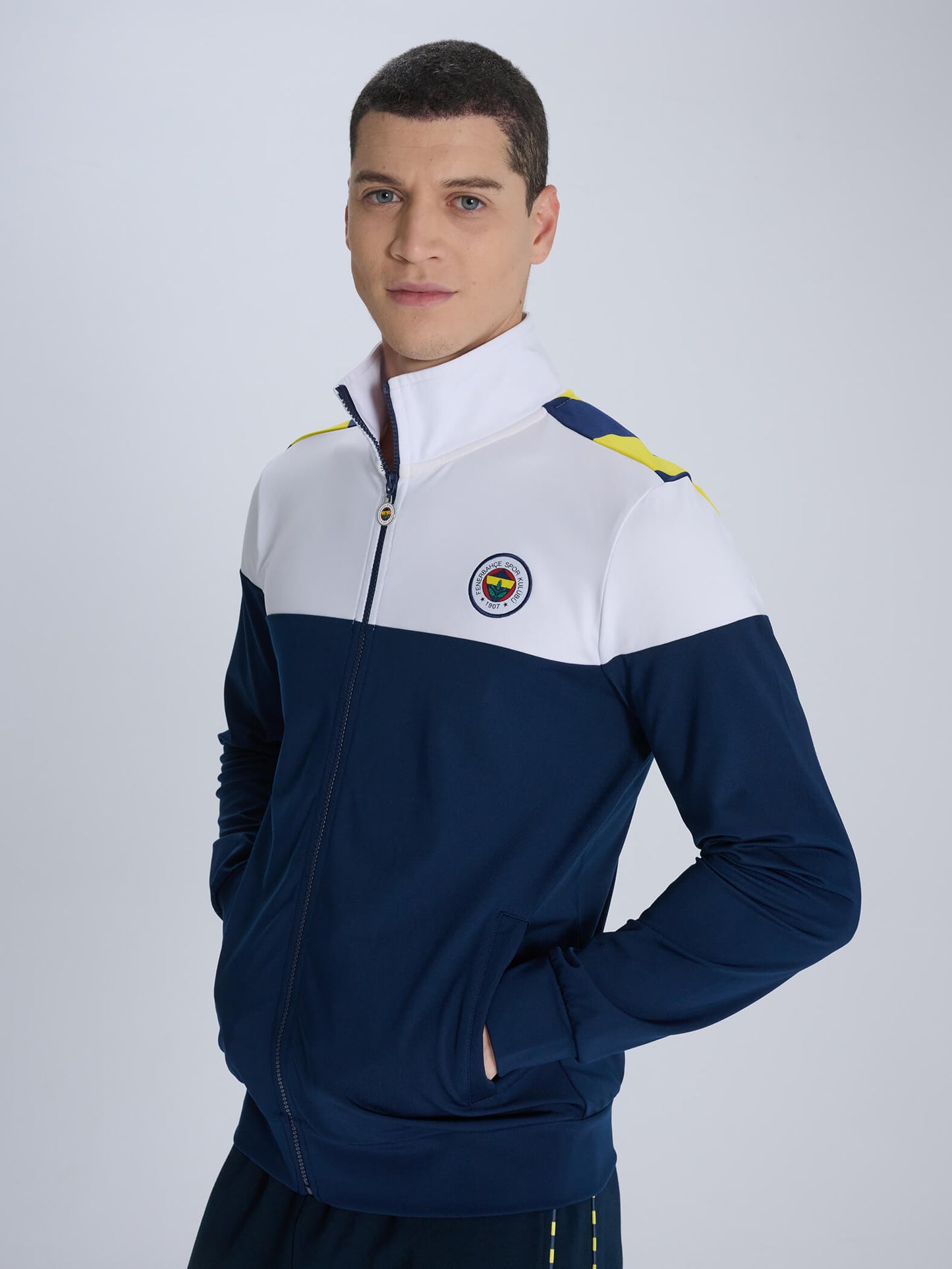 Fenerbahçe 3 Renkli Tribün Çubuklu Erkek Sweatshirt