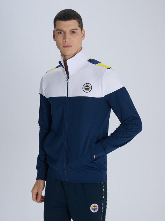 Fenerbahçe 3 Renkli Tribün Çubuklu Erkek Sweatshirt