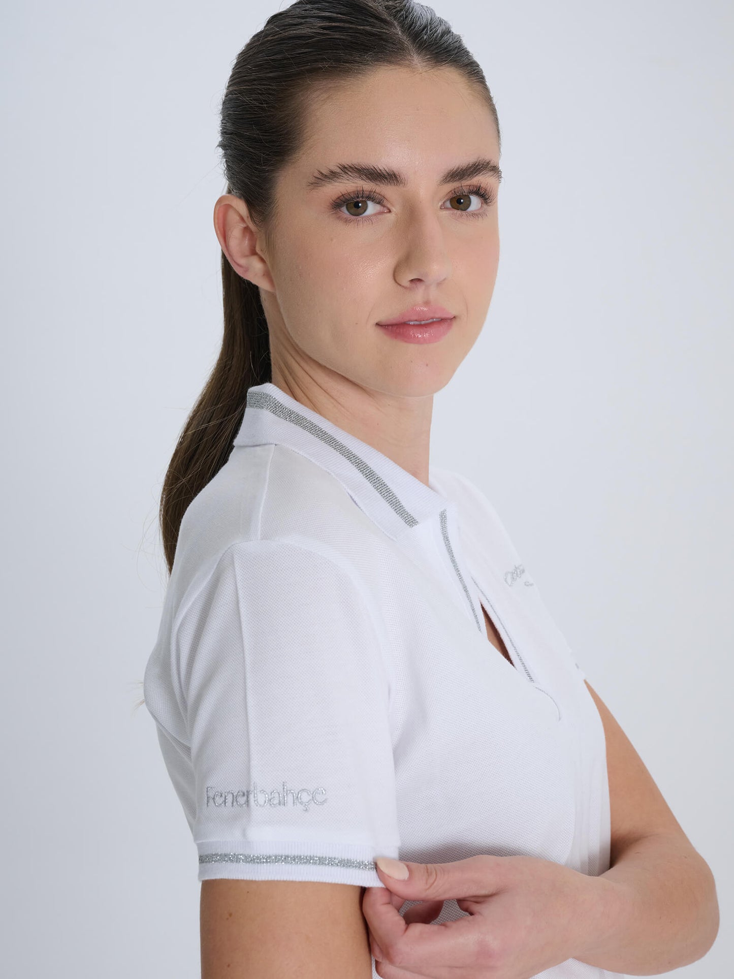 Fenerbahçe Beyaz Atatürk Kadın Polo Tshirt