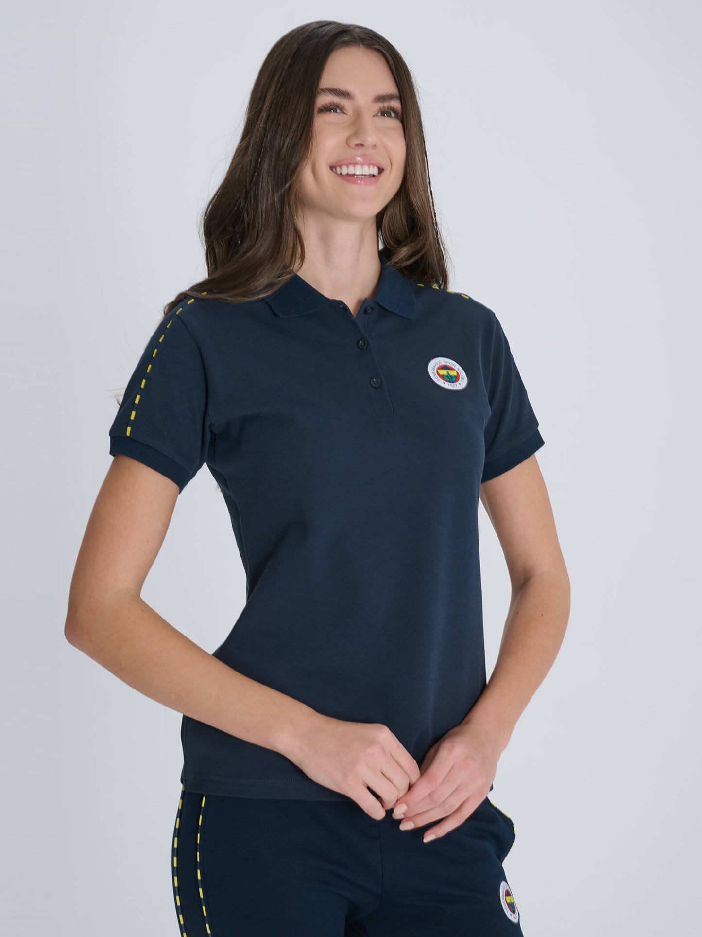 Fenerbahçe Lacivert Tribün Kadın Basic Polo Tshirt