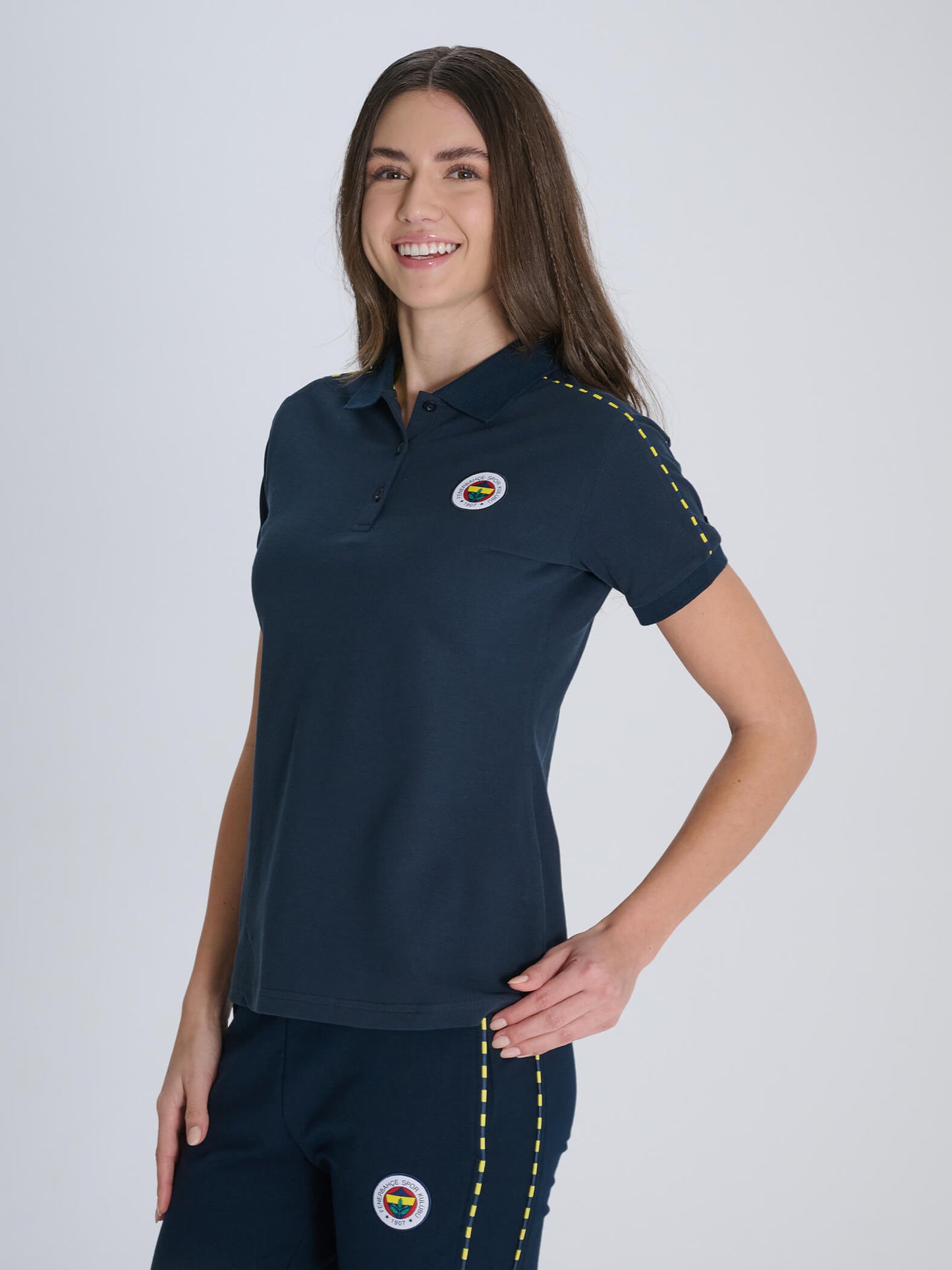 Fenerbahçe Lacivert Tribün Kadın Basic Polo Tshirt