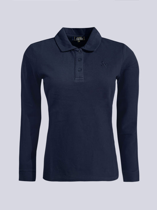 Fenerbahçe Lacivert Trend Uzun Kollu Kadın Polo Tshirt