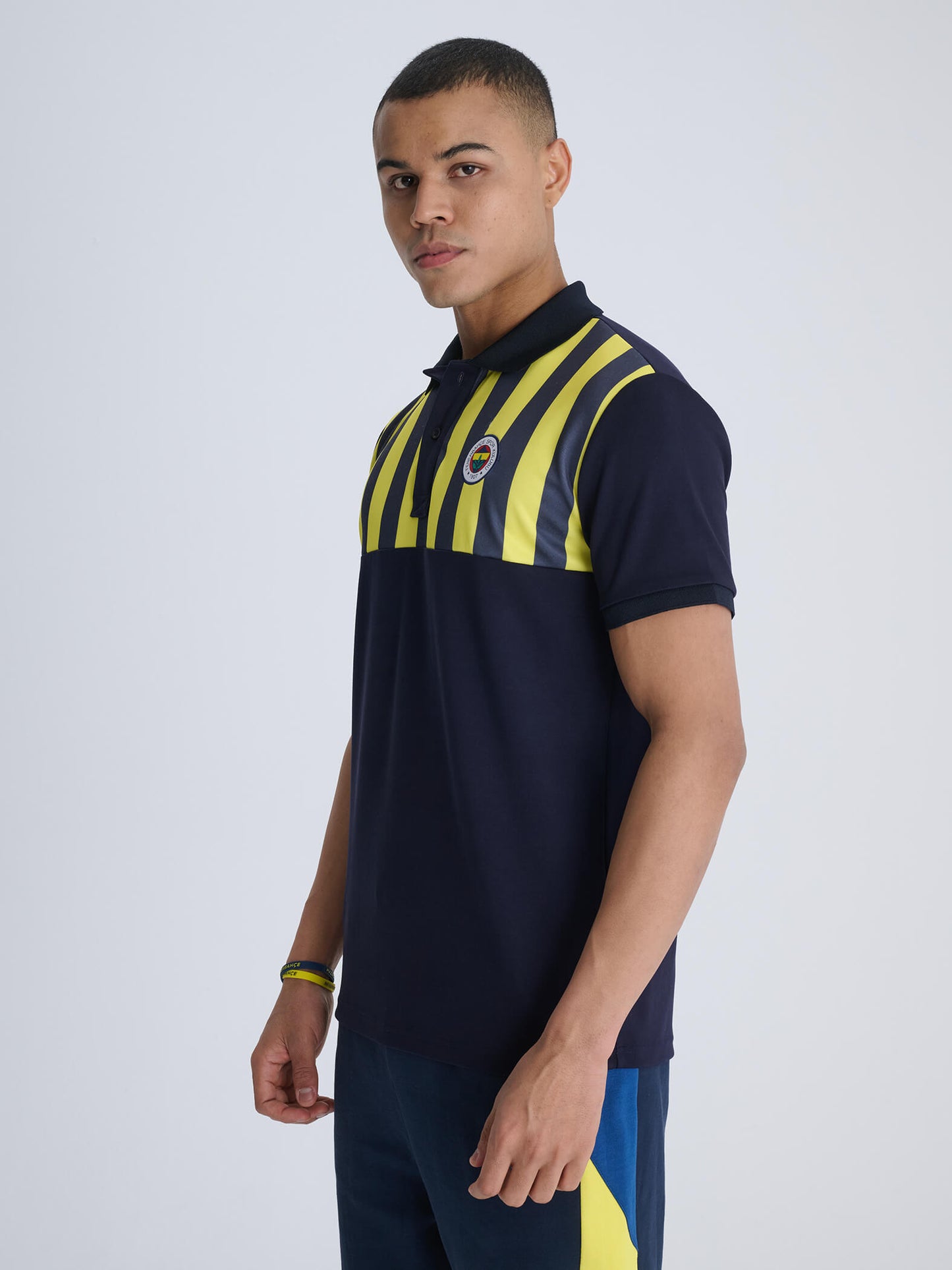 Fenerbahçe Lacivert Tribün Çubuklu Erkek Polo Tshirt