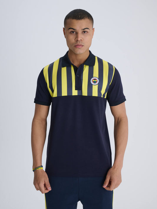 Fenerbahçe Lacivert Tribün Çubuklu Erkek Polo Tshirt