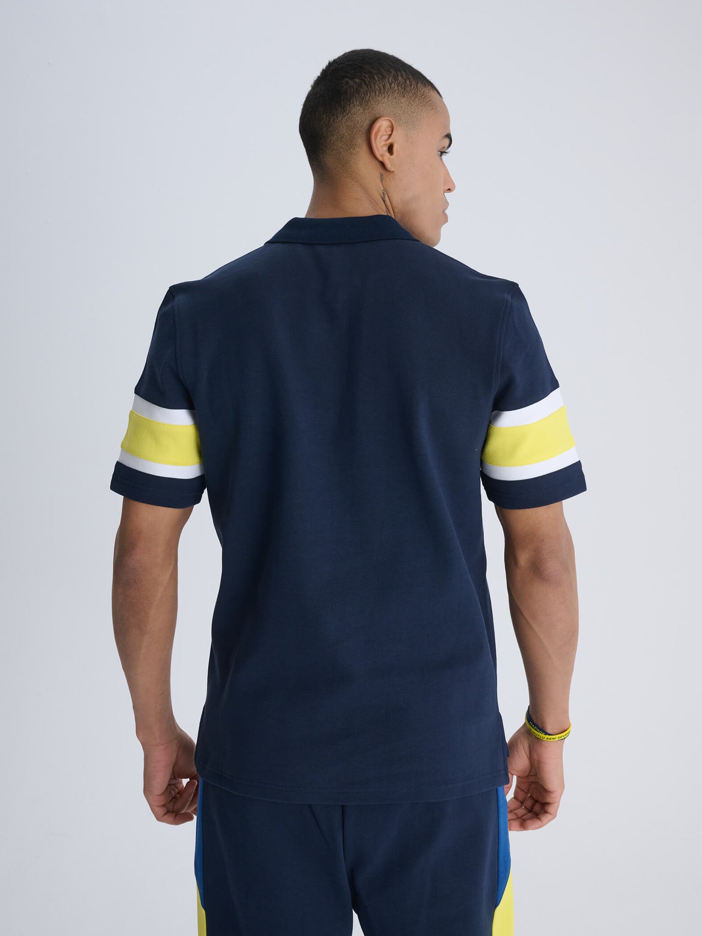Fenerbahçe Lacivert Tribün Kol Detaylı Erkek Polo Tshirt