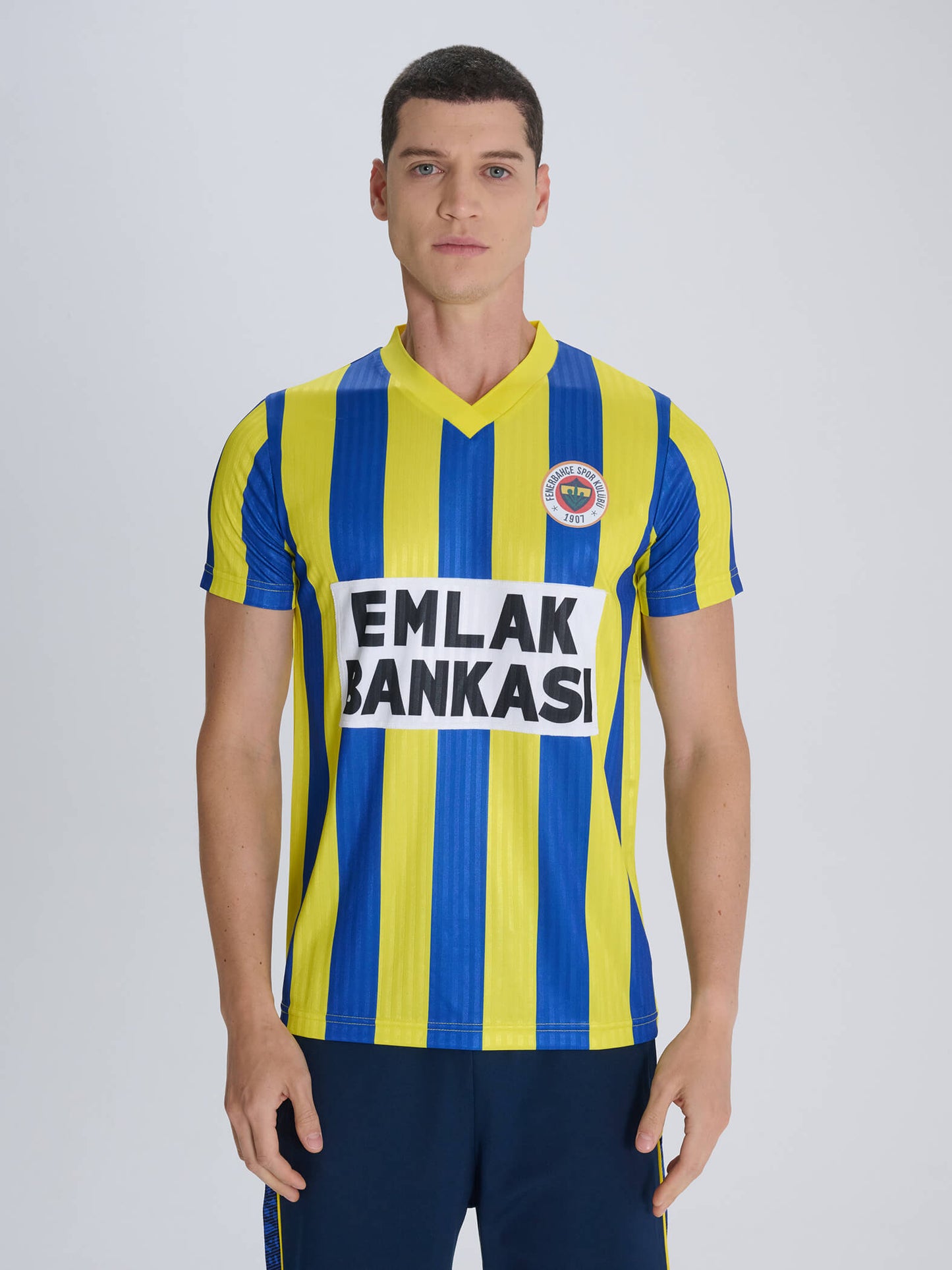 Fenerbahçe Sarı Lacivert Çubuklu Emlak Bankası Retro Forma