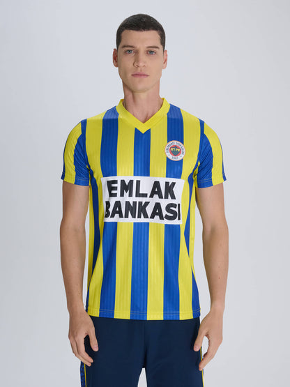 Fenerbahçe Sarı Lacivert Çubuklu Emlak Bankası Retro Forma