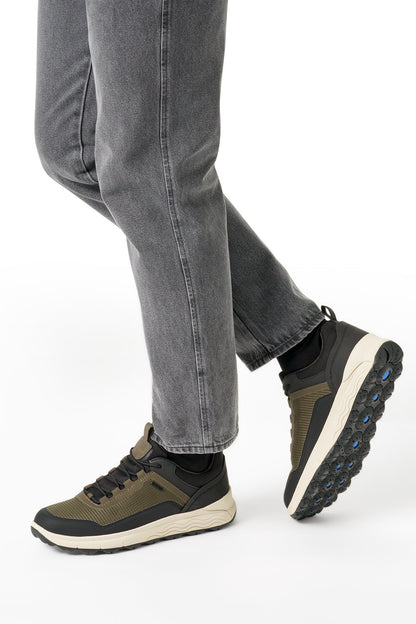Geox Erkek Haki U Spherıca 4x4 B Abx A - Text+ Bağcıklı Kalın Tabanlı Kumaş Sneaker