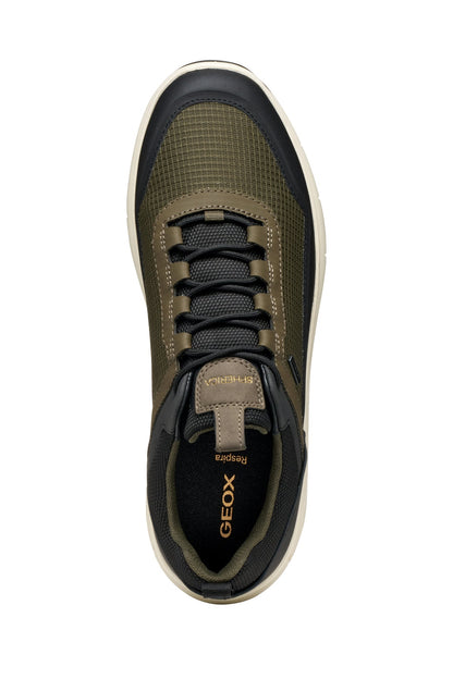 Geox Erkek Haki U Spherıca 4x4 B Abx A - Text+ Bağcıklı Kalın Tabanlı Kumaş Sneaker