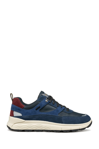 Geox Erkek Lacivert U Spherıca 4x4 B Abx C - Suede Bağcıklı Kalın Tabanlı Kumaş Sneaker