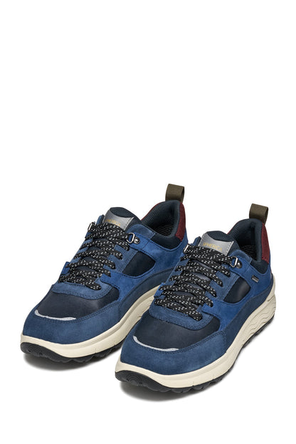Geox Erkek Lacivert U Spherıca 4x4 B Abx C - Suede Bağcıklı Kalın Tabanlı Kumaş Sneaker