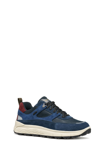 Geox Erkek Lacivert U Spherıca 4x4 B Abx C - Suede Bağcıklı Kalın Tabanlı Kumaş Sneaker