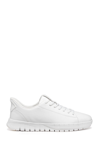 Geox Erkek Beyaz U Flextrıde Plus Bağcıklı Deri Sneaker
