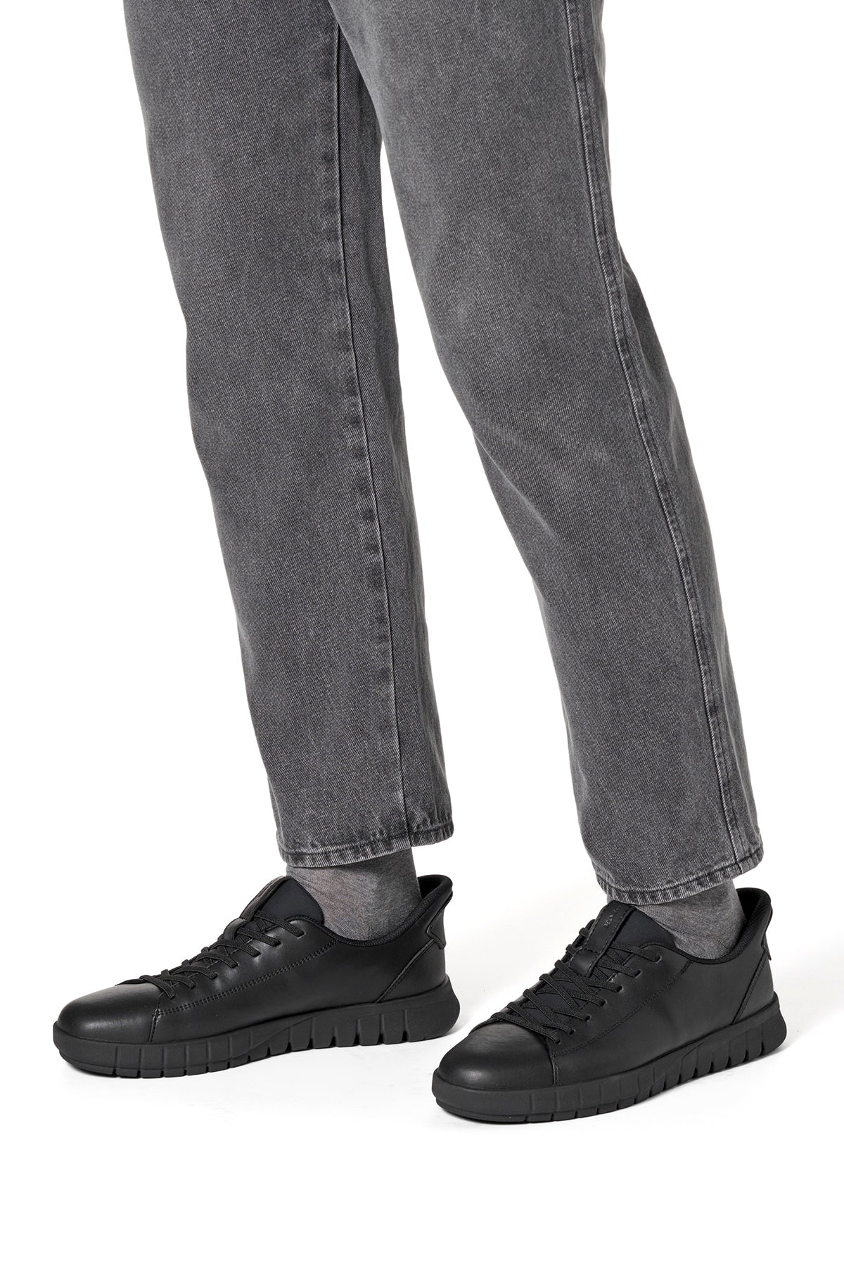 Geox Erkek Siyah U Flextrıde Plus Bağcıklı Deri Sneaker