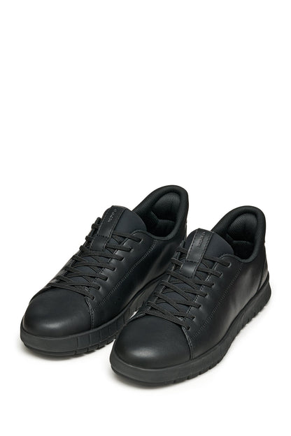 Geox Erkek Siyah U Flextrıde Plus Bağcıklı Deri Sneaker