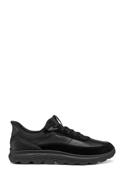 Geox Erkek Siyah U Spherıca Plus A - Nappa+sued Bağcıklı Kalın Tabanlı Süet Sneaker