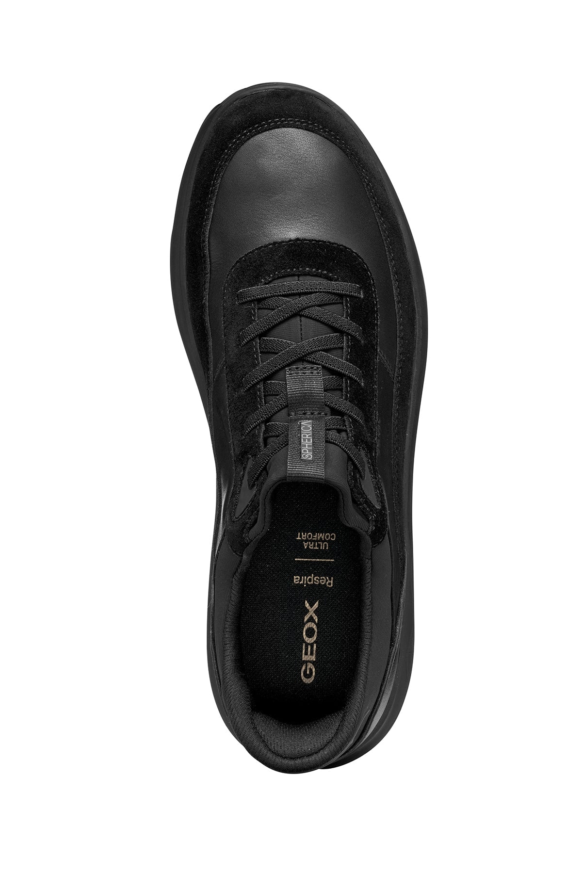 Geox Erkek Siyah U Spherıca Plus A - Nappa+sued Bağcıklı Kalın Tabanlı Süet Sneaker