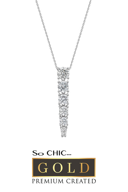 Beyaz Altın Sertifikalı Premium Created Taşlı Kolye Ww05590390142