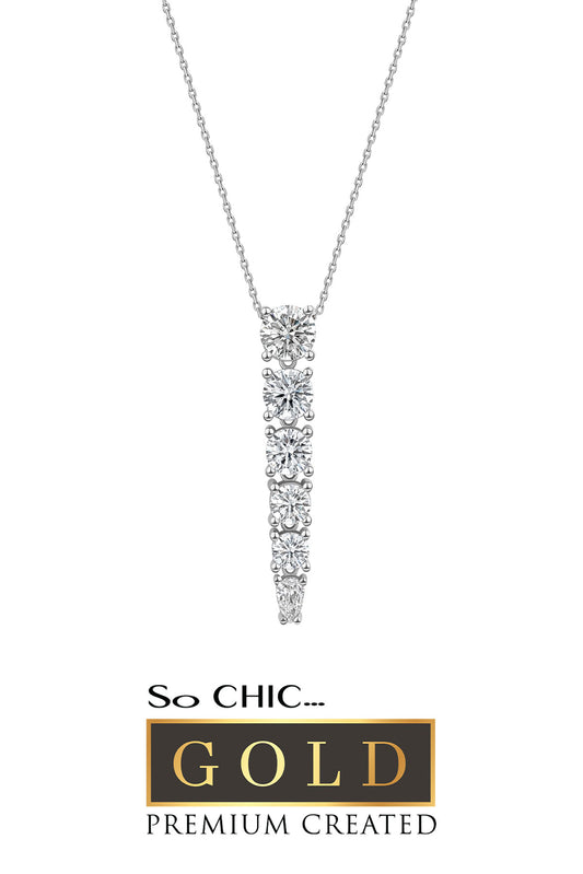 Beyaz Altın Sertifikalı Premium Created Taşlı Kolye Ww05590390142